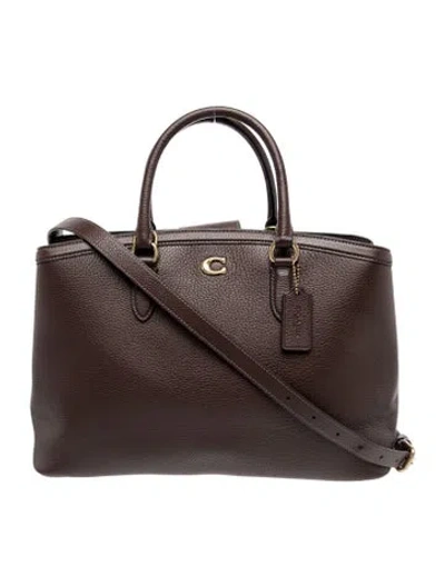 Pre-owned Coach Leather Top Handle Bag In Brown