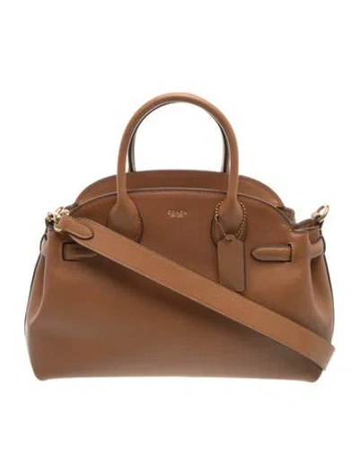 Pre-owned Coach Leather Top Handle Bag In Brown