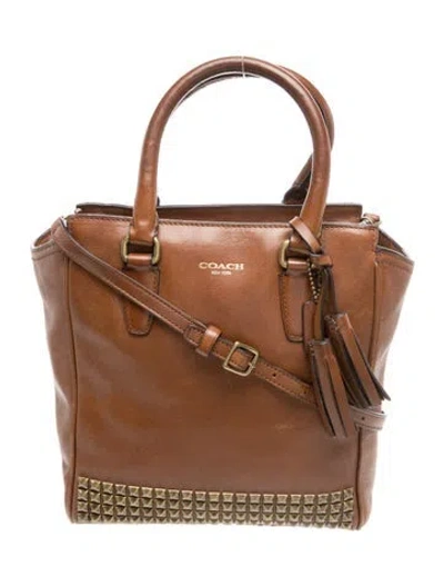 Pre-owned Coach Leather Top Handle Bag In Brown