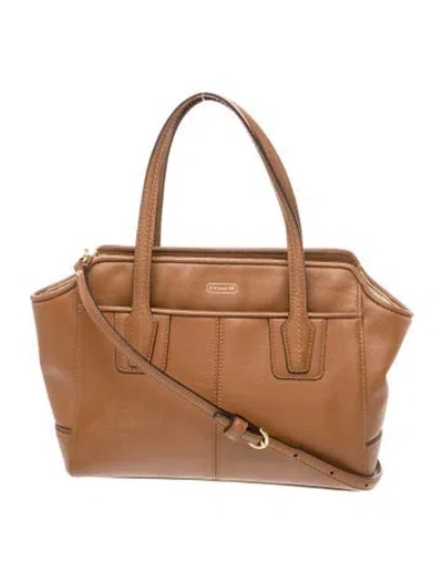 Pre-owned Coach Leather Top Handle Bag In Brown