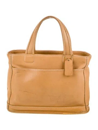 Pre-owned Coach Leather Top Handle Bag In Brown