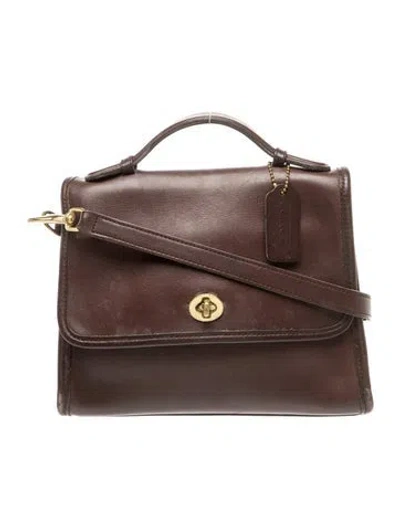 Pre-owned Coach Leather Top Handle Bag In Brown