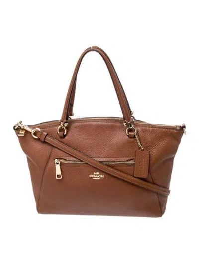Pre-owned Coach Leather Top Handle Bag In Brown