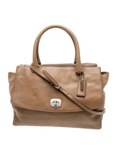 Pre-owned Coach Leather Top Handle Bag In Brown