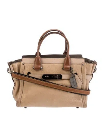 Pre-owned Coach Leather Top Handle Bag In Brown
