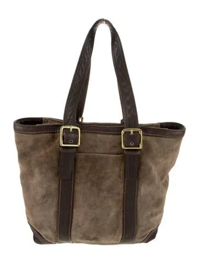 Pre-owned Coach Leather Top Handle Bag In Brown