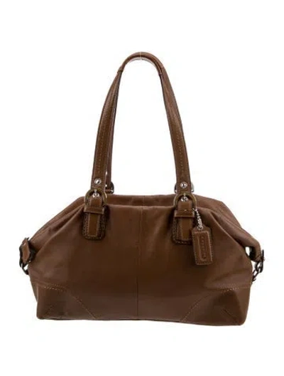 Pre-owned Coach Leather Top Handle Bag In Brown