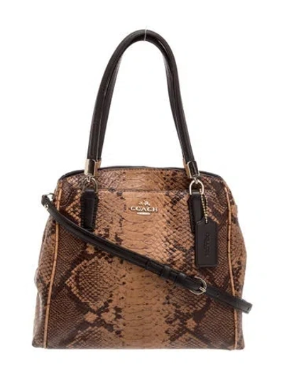 Pre-owned Coach Leather Top Handle Bag In Brown