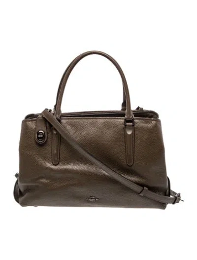 Pre-owned Coach Leather Top Handle Bag In Brown
