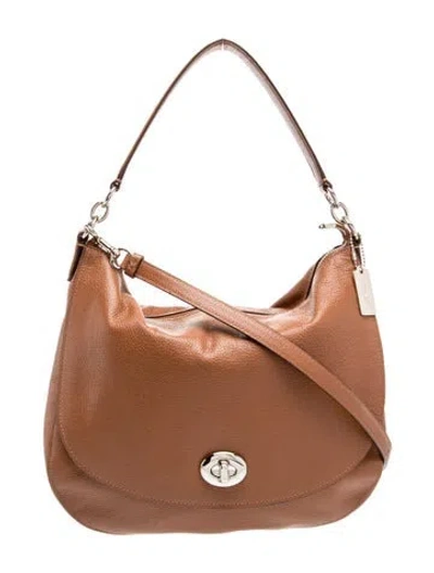 Pre-owned Coach Leather Top Handle Bag In Brown