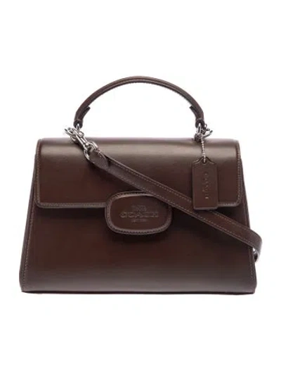 Pre-owned Coach Leather Top Handle Bag In Brown