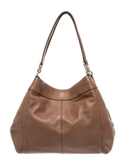 Pre-owned Coach Leather Top Handle Bag In Brown