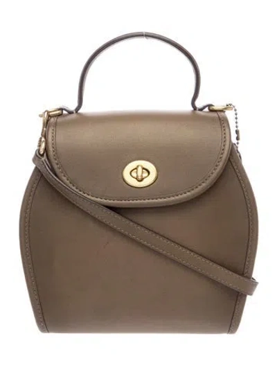 Pre-owned Coach Leather Top Handle Bag In Brown