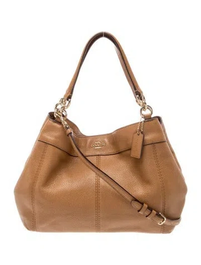 Pre-owned Coach Leather Top Handle Bag In Brown
