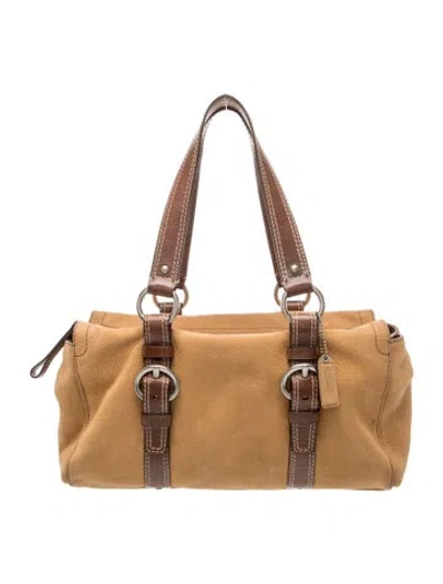 Pre-owned Coach Leather Top Handle Bag In Brown