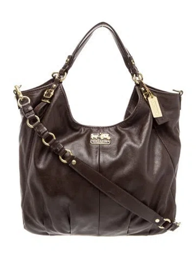 Pre-owned Coach Leather Top Handle Bag In Brown