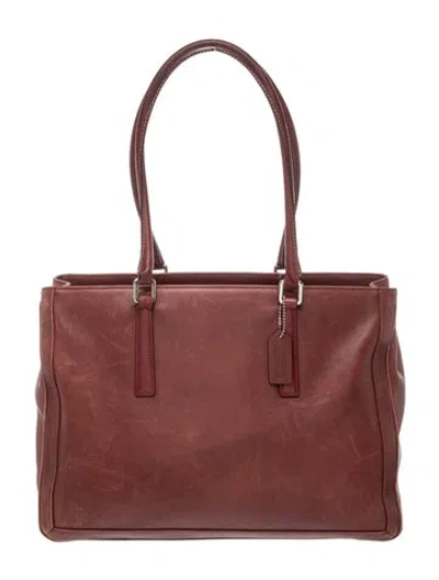 Pre-owned Coach Leather Top Handle Bag In Brown