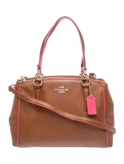 Pre-owned Coach Leather Top Handle Bag In Brown