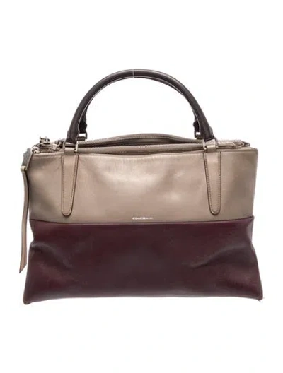 Pre-owned Coach Leather Top Handle Bag In Brown