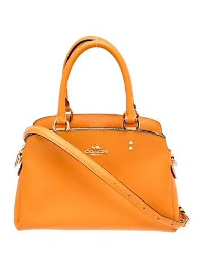 Pre-owned Coach Leather Top Handle Bag In Brown