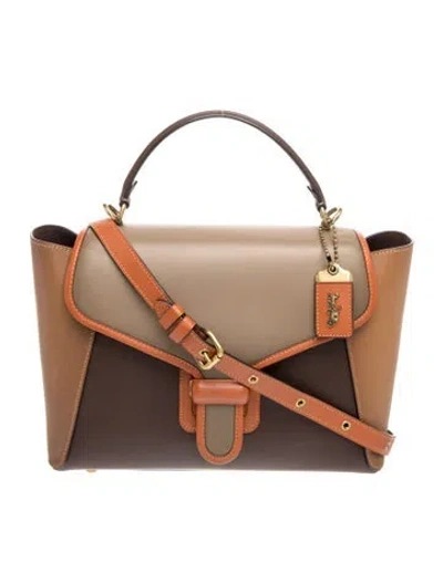 Pre-owned Coach Leather Top Handle Bag In Brown