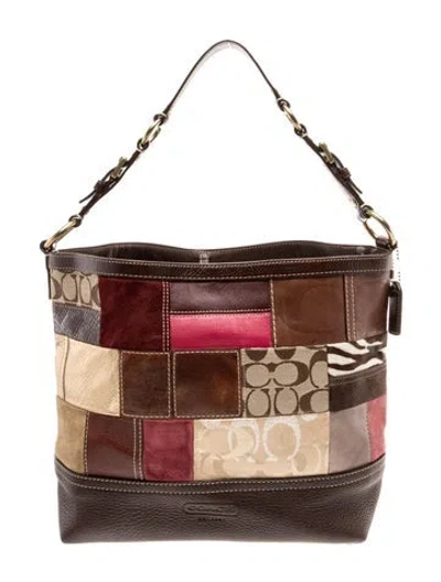 Pre-owned Coach Leather Top Handle Bag In Brown