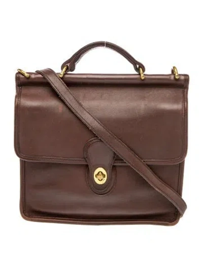 Pre-owned Coach Leather Top Handle Bag In Brown
