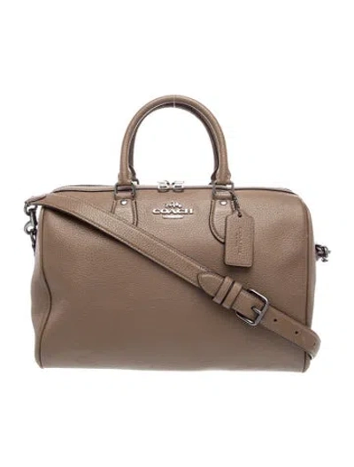 Pre-owned Coach Leather Top Handle Bag In Brown
