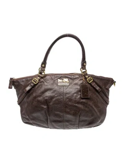 Pre-owned Coach Leather Top Handle Bag In Brown