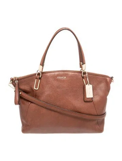 Pre-owned Coach Leather Top Handle Bag In Brown