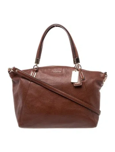 Pre-owned Coach Leather Top Handle Bag In Brown