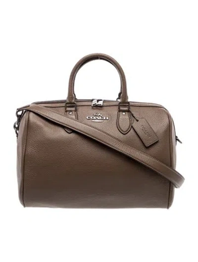 Pre-owned Coach Leather Top Handle Bag In Brown