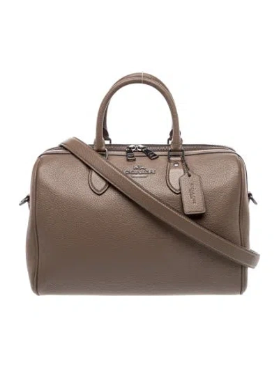 Pre-owned Coach Leather Top Handle Bag In Brown