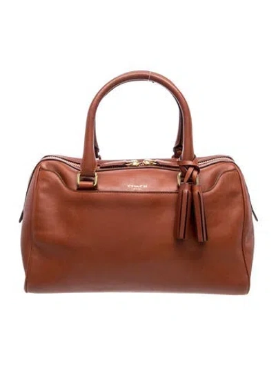 Pre-owned Coach Leather Top Handle Bag In Brown