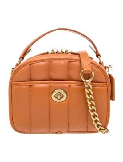 Pre-owned Coach Leather Top Handle Bag In Brown