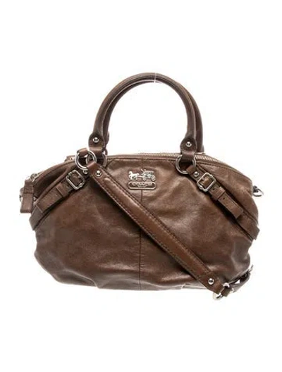 Pre-owned Coach Leather Top Handle Bag In Brown