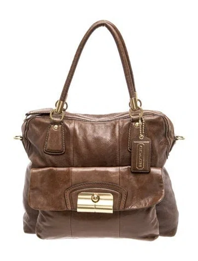 Pre-owned Coach Leather Top Handle Bag In Brown