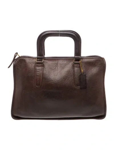 Pre-owned Coach Leather Top Handle Bag In Brown
