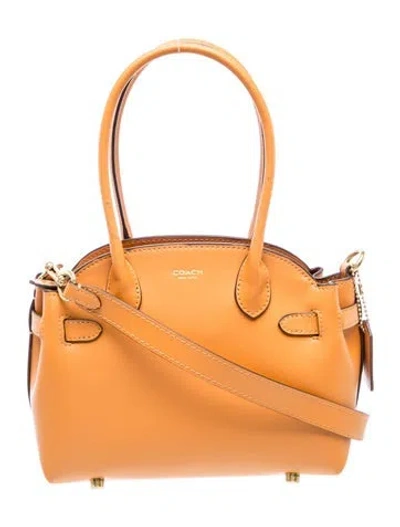 Pre-owned Coach Leather Top Handle Bag In Brown