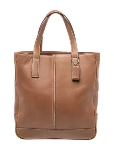 Pre-owned Coach Leather Top Handle Bag In Brown
