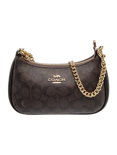 Pre-owned Coach Leather Top Handle Bag In Brown