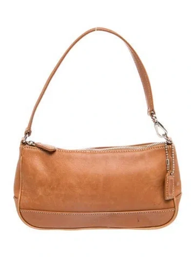 Pre-owned Coach Leather Top Handle Bag In Brown