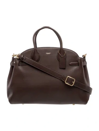 Pre-owned Coach Leather Top Handle Bag In Brown