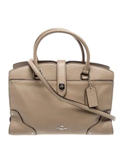Pre-owned Coach Leather Top Handle Bag In Brown