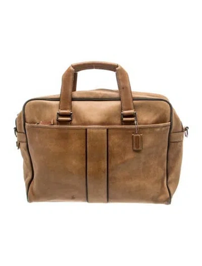 Pre-owned Coach Leather Top Handle Bag In Brown