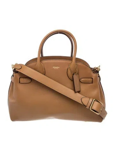 Pre-owned Coach Leather Top Handle Bag In Brown