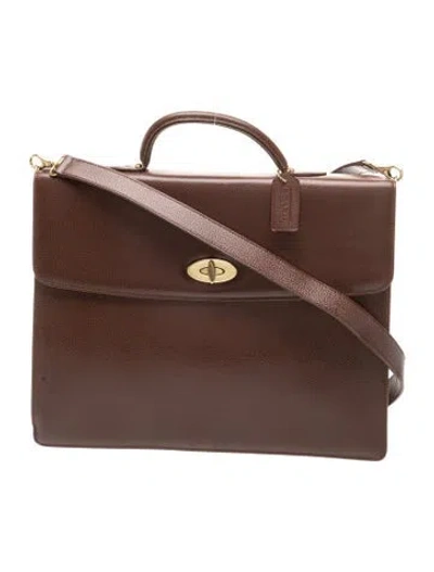 Pre-owned Coach Leather Top Handle Bag In Brown