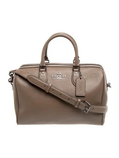 Pre-owned Coach Leather Top Handle Bag In Brown