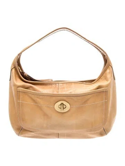 Pre-owned Coach Leather Top Handle Bag In Brown