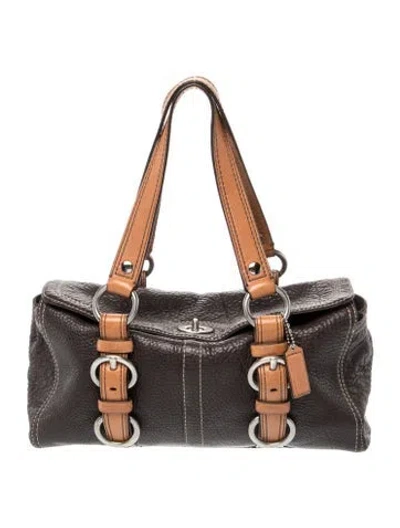 Pre-owned Coach Leather Top Handle Bag In Brown